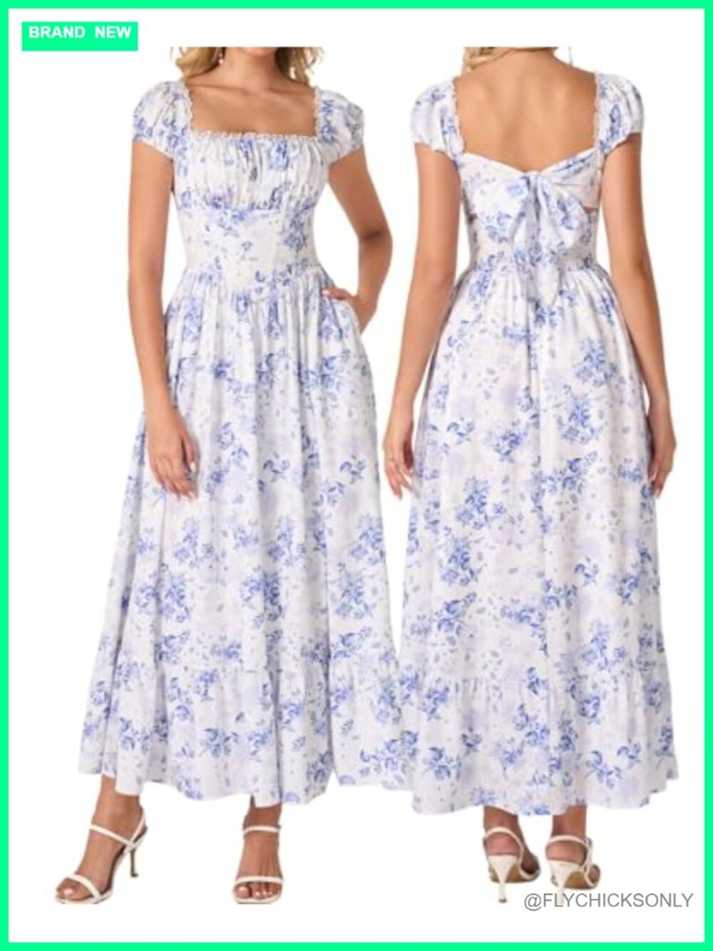Women's Floral Flowy A-Line Corset Maxi Dress Wedding Guest